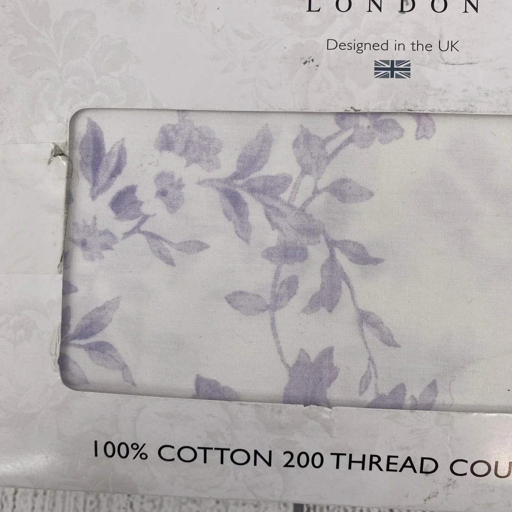 Cabbages & Roses Alderney Pillowcase Pair King Lilac Floral 100% Cotton Percale